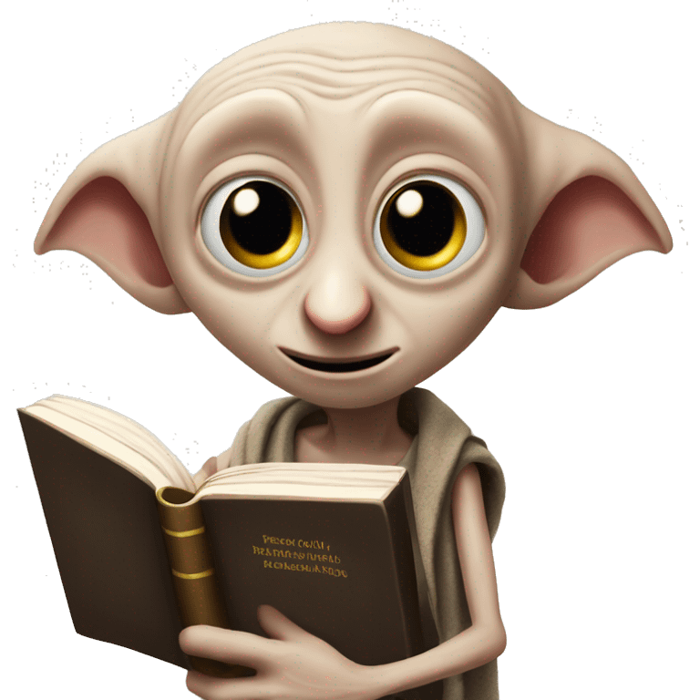 Dobby holds a book in his hand emoji