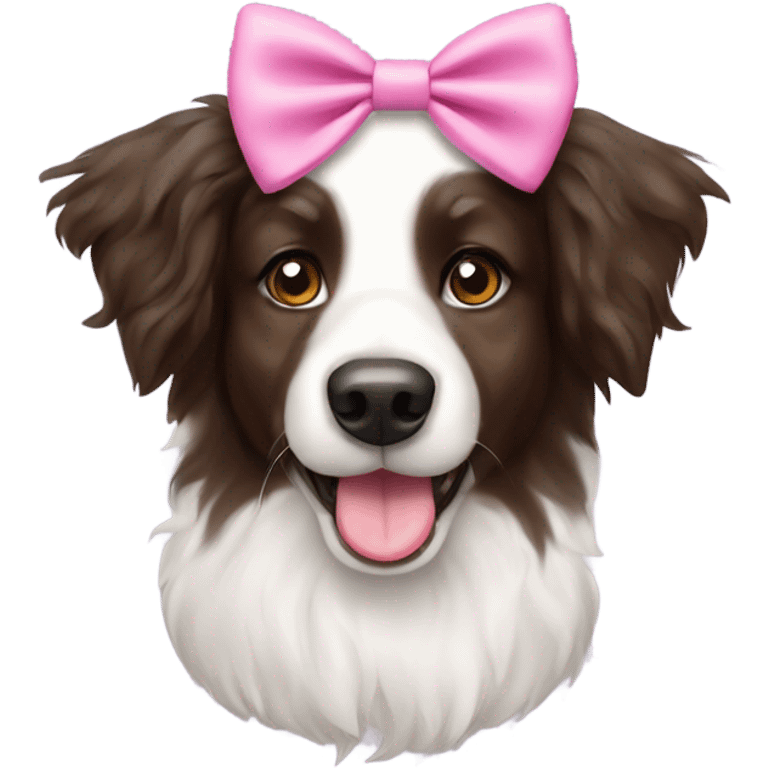 Border collie poodle with bow on head  emoji