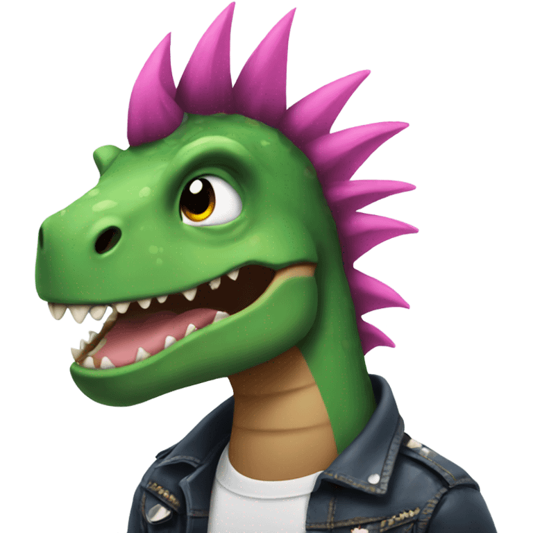 Dino with punk hair emoji