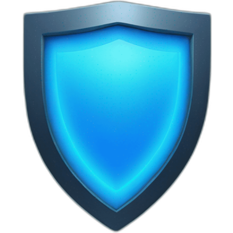 blue shield with neon check mark emoji