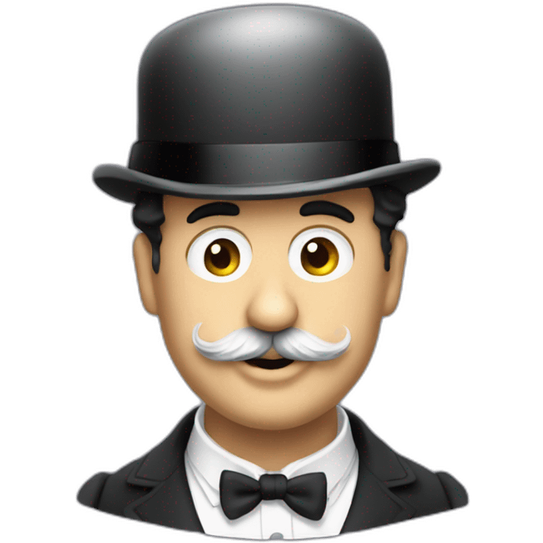 Charlie chaplin with flat hat emoji