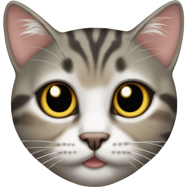 Mackerel colored tabby cat emoji