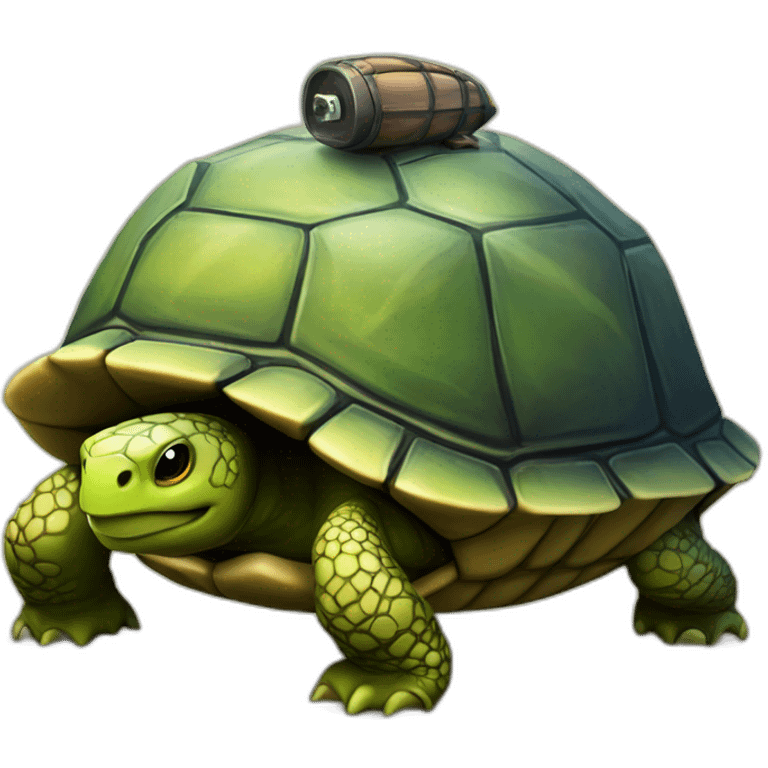 lit sur une tortue sur une bombe emoji