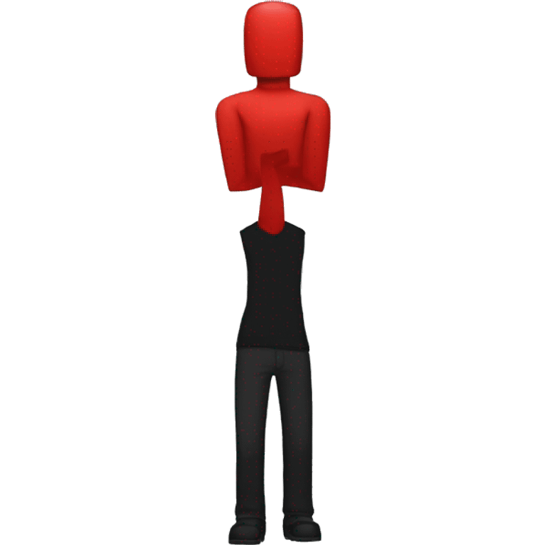 The roblox avatar features a bold, minimalist design with a striking red torso, arms, and legs, and a faceless black head for added mystery. It's easily recognizable and customizable, perfect for players who want to stand out.






 emoji