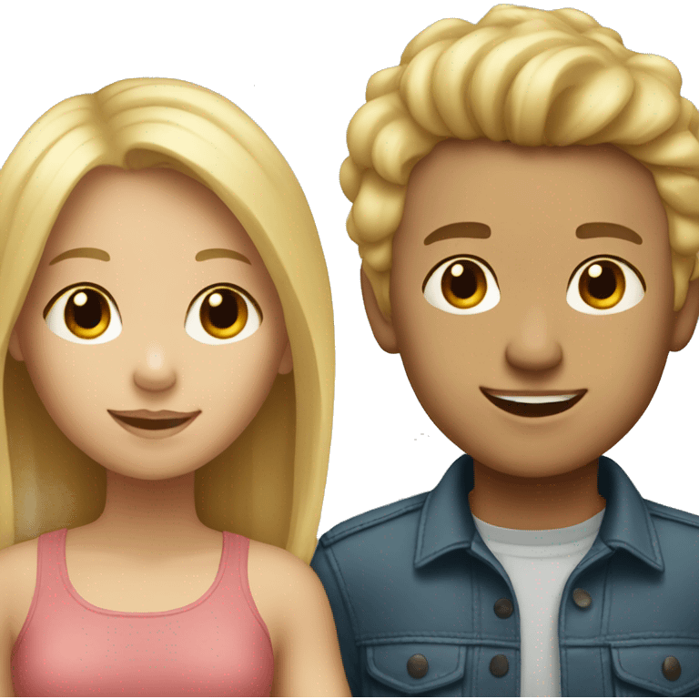 blonde girl and light-skinned boy emoji