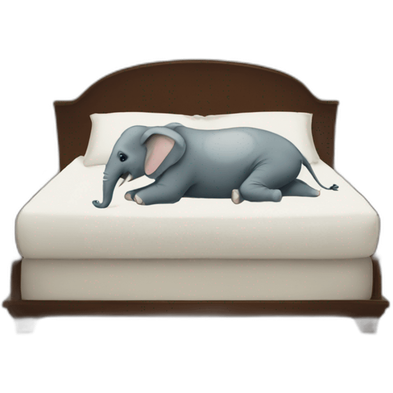 Bed with a elephant emoji