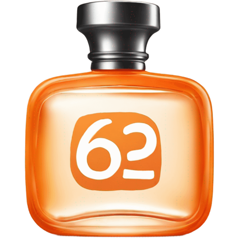 orange cylinder perfume bottle with number 6 2 emoji