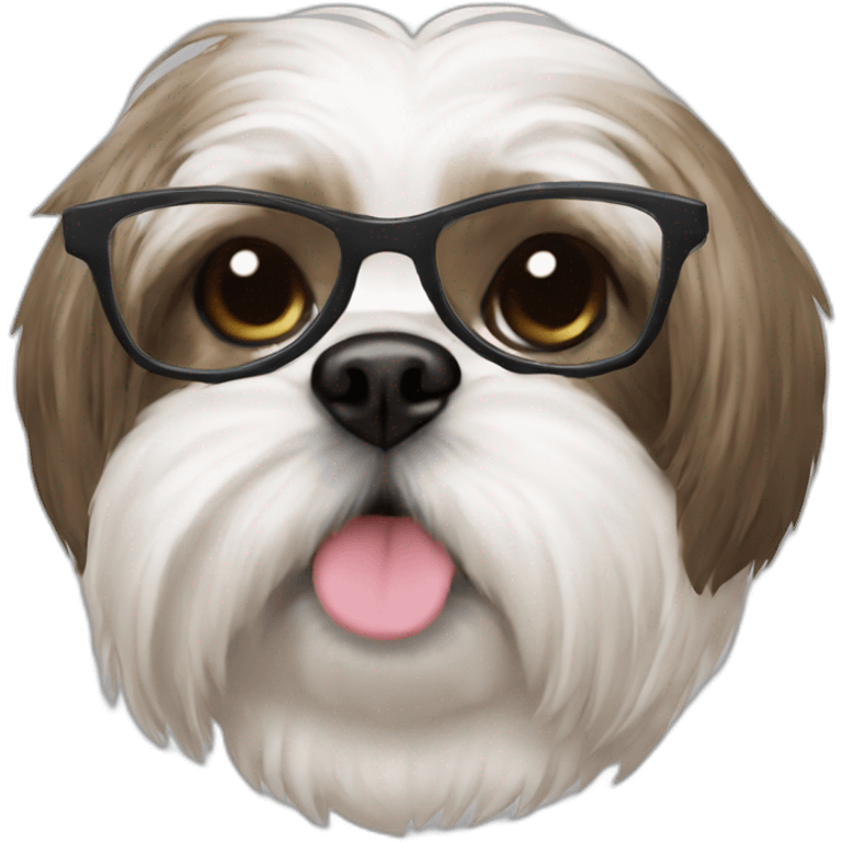 Shit tzu con gafas emoji