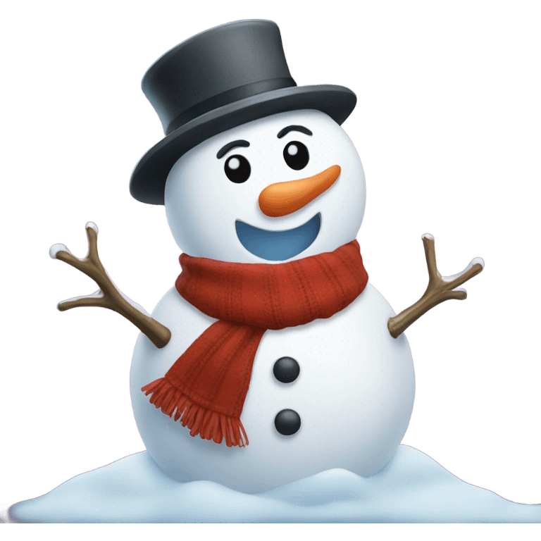 Snowman with snowflakes emoji