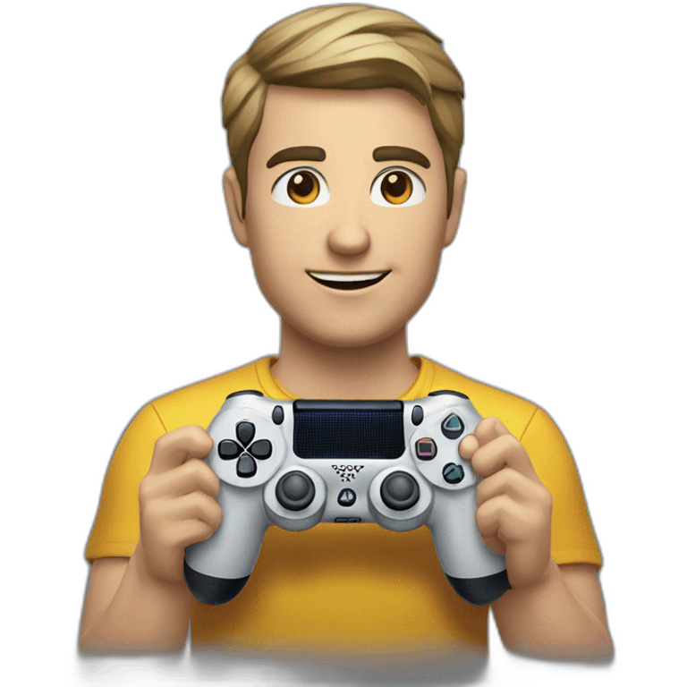 Homme avec une manette ps4 emoji