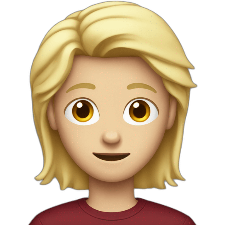 blond teenage boy with maroon shirt emoji