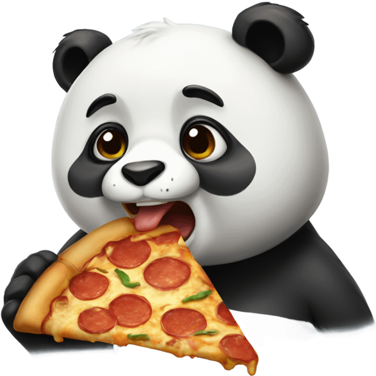 Panda eating pizza emoji