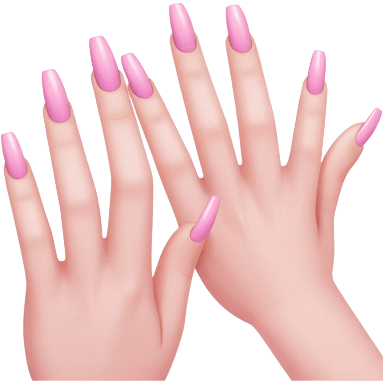 pink pastel long nails emoji