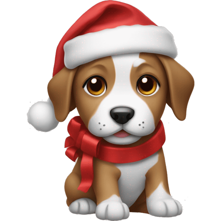 puppy wrapped for christmas emoji