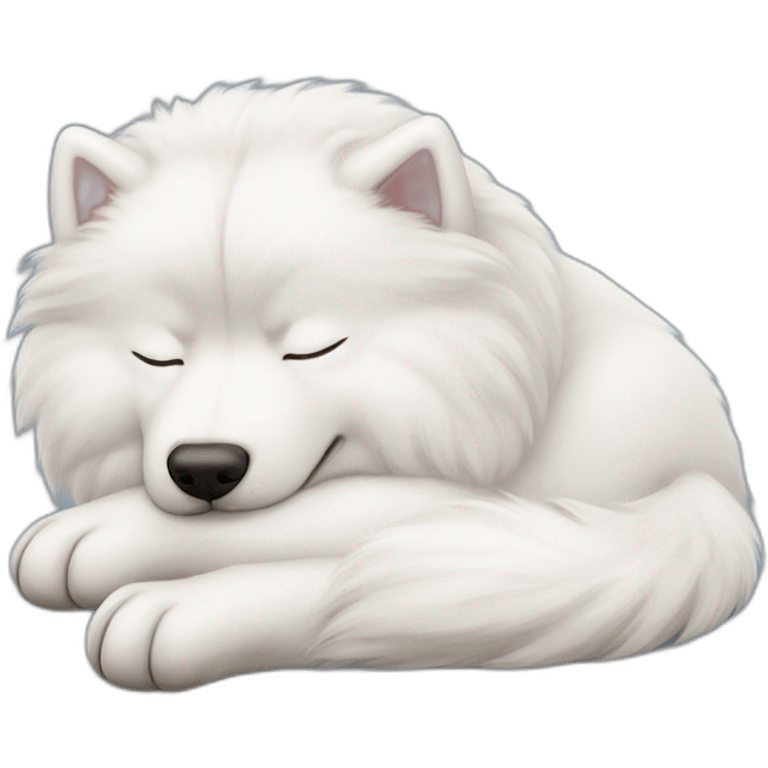 Samoyed sleeping emoji