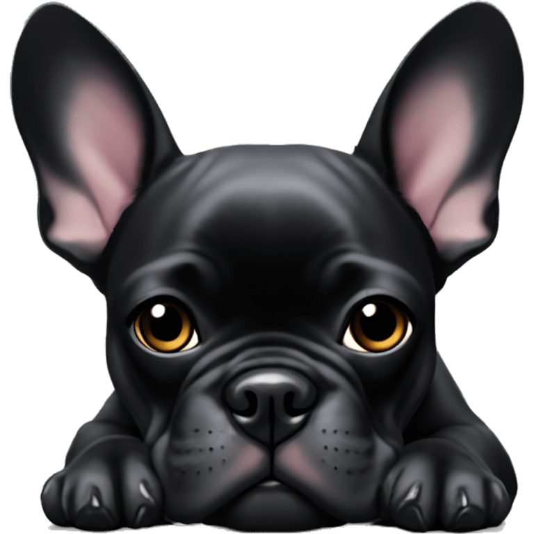 Black Frenchie laying  emoji