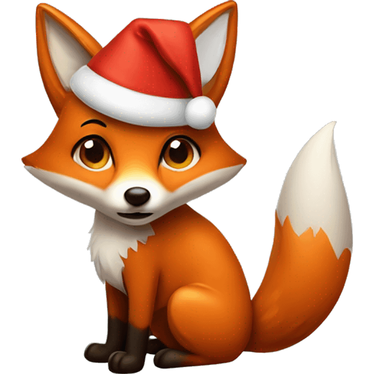 Fox with Chrismas hut emoji