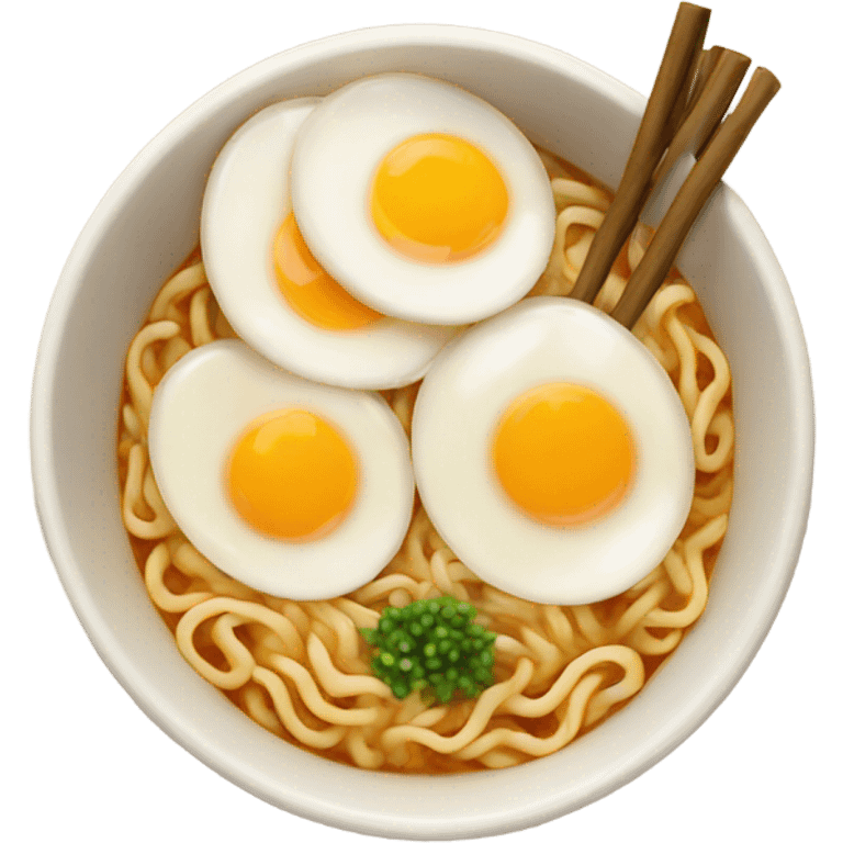 Ramen with egg emoji