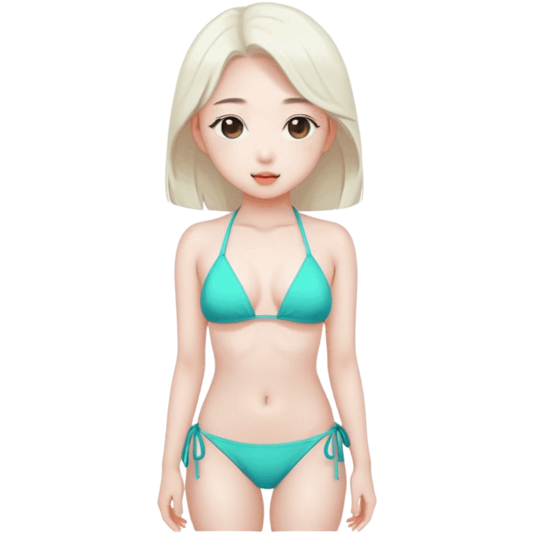 Pale korean girl with bikini emoji