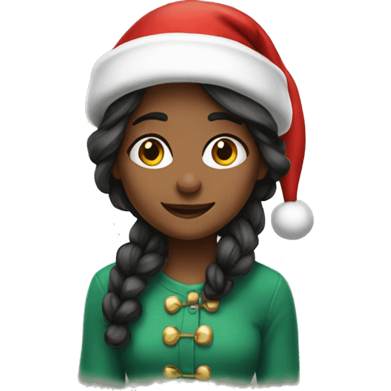 Evie with Santa hat emoji