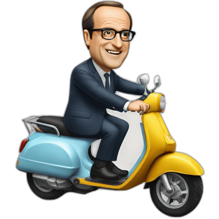 Francois Hollande sur son scooter emoji