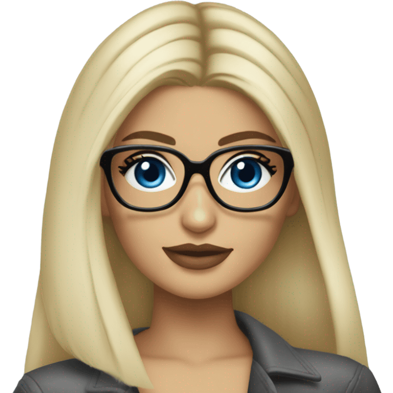 blonde kylie jenner with blue eyes and glasses  emoji