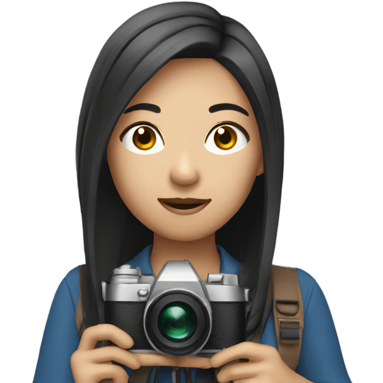 asian girl with video camera emoji