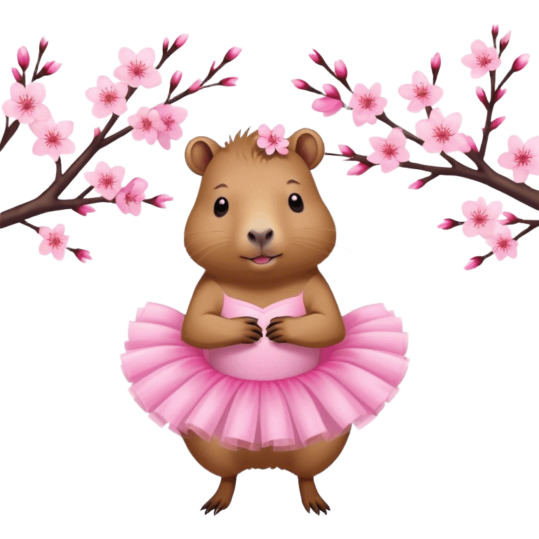 capybara wearing a pink tutu,Cherry blossom emoji