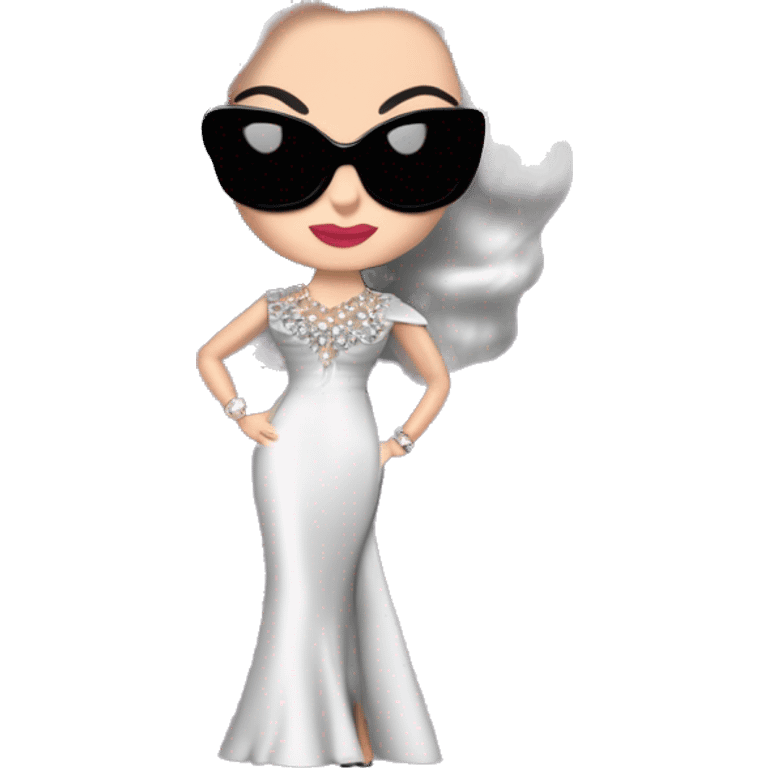 White Diamonds Elizabeth Taylor Barbie. Morticia Addams.Satin dress, opera gloves,pumps, bracelet, earrings, sunglasses Cuddling up with Slippers the kitten. emoji