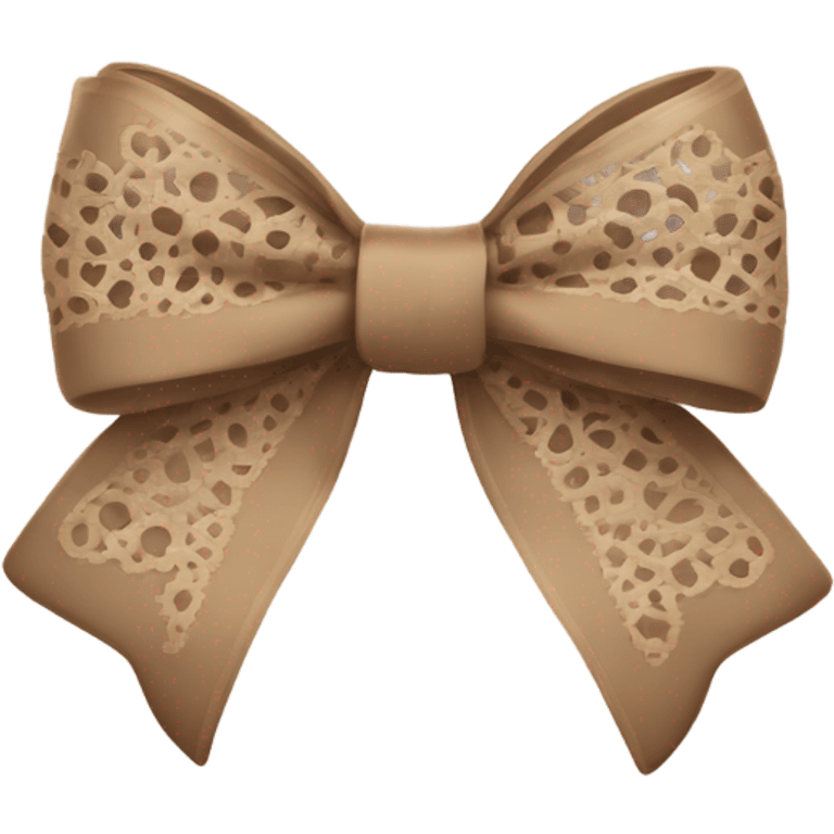 Pale brown lace bow emoji