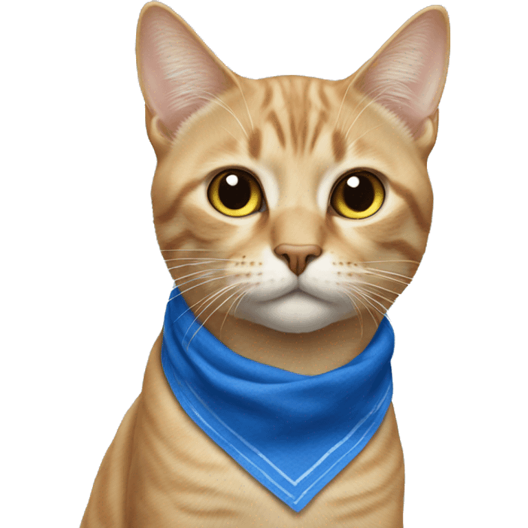 Cat wearing blue bandanna on face emoji