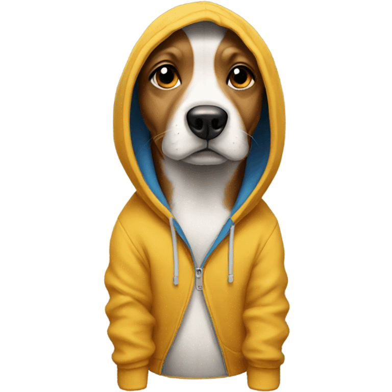 Dog wearing a hoodie emoji