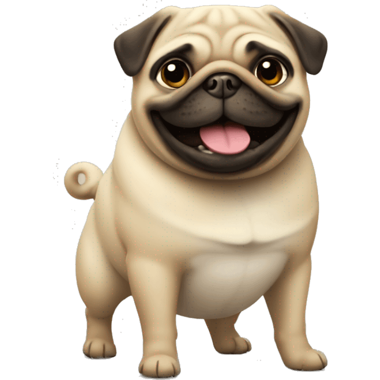 a happy fat pug emoji