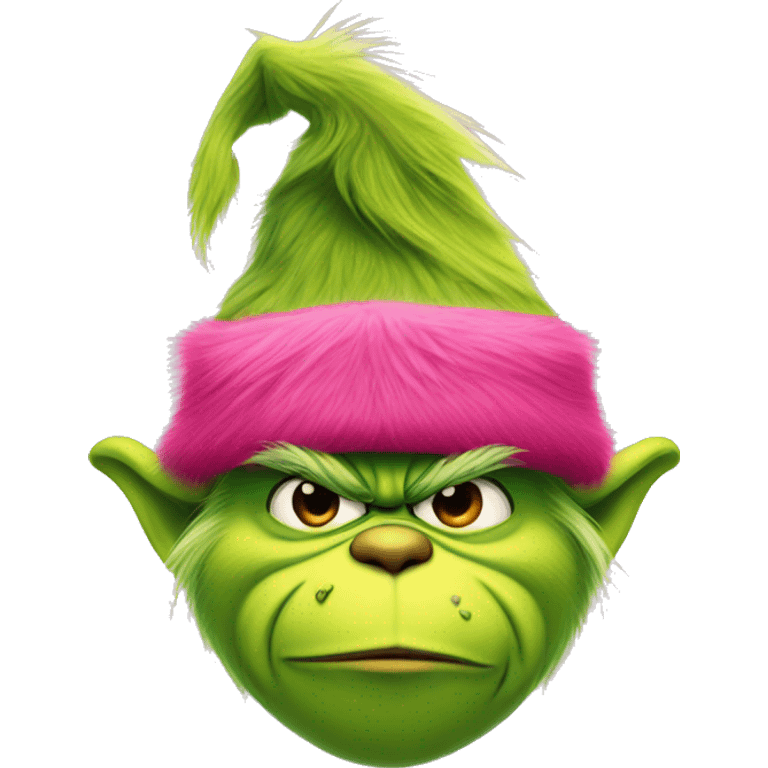 Grinch with pink hat emoji