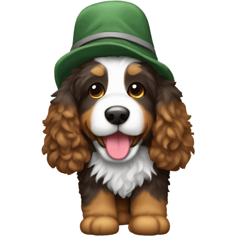 Bernedoodle dressed as hiker emoji