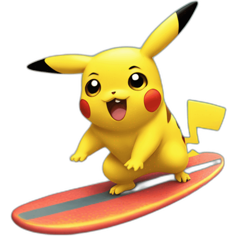 Pikachu surfeando emoji