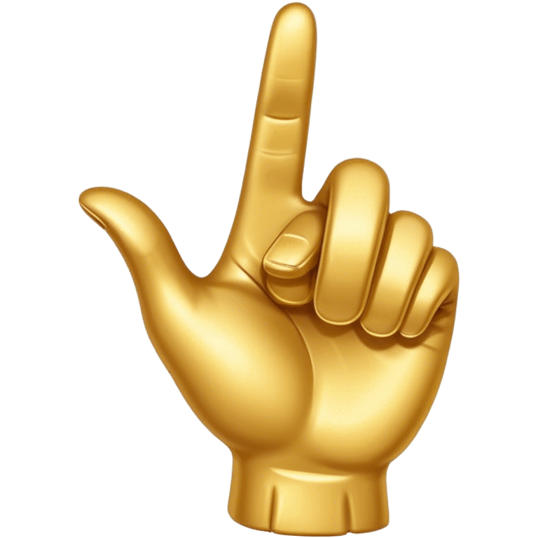 Golden cartoon hand pointing emoji