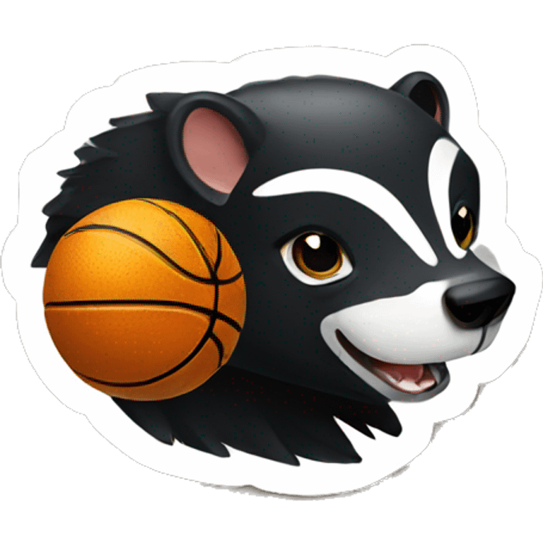 Honey badger with a basketball  emoji