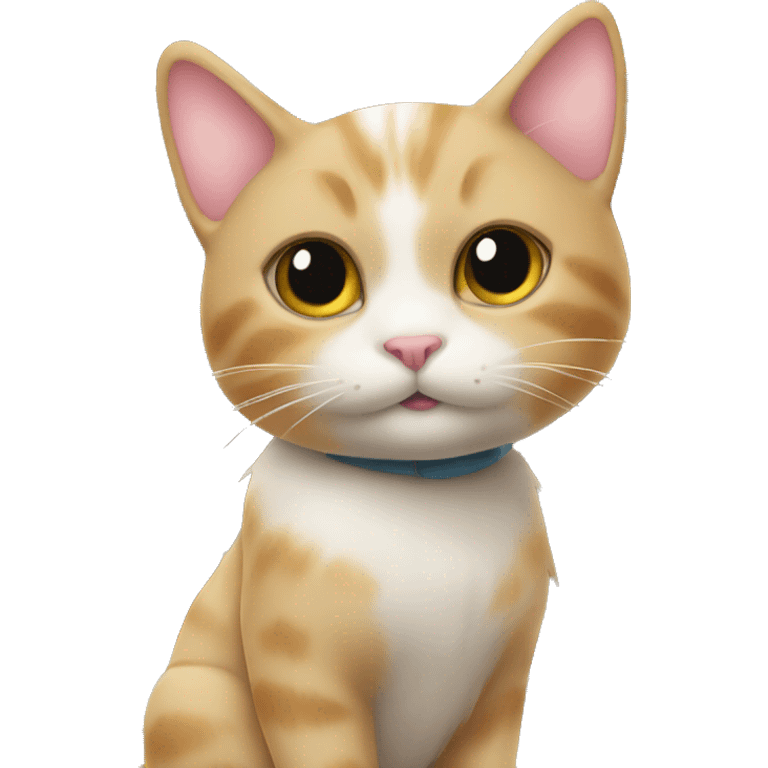 cute cat in front of house  emoji