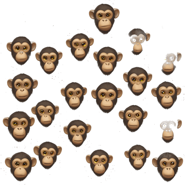 Monkey Ukrainian  crested head, long whiskers  emoji