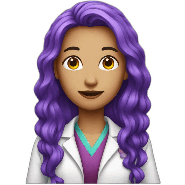 scientist women young with purple long hair emoji