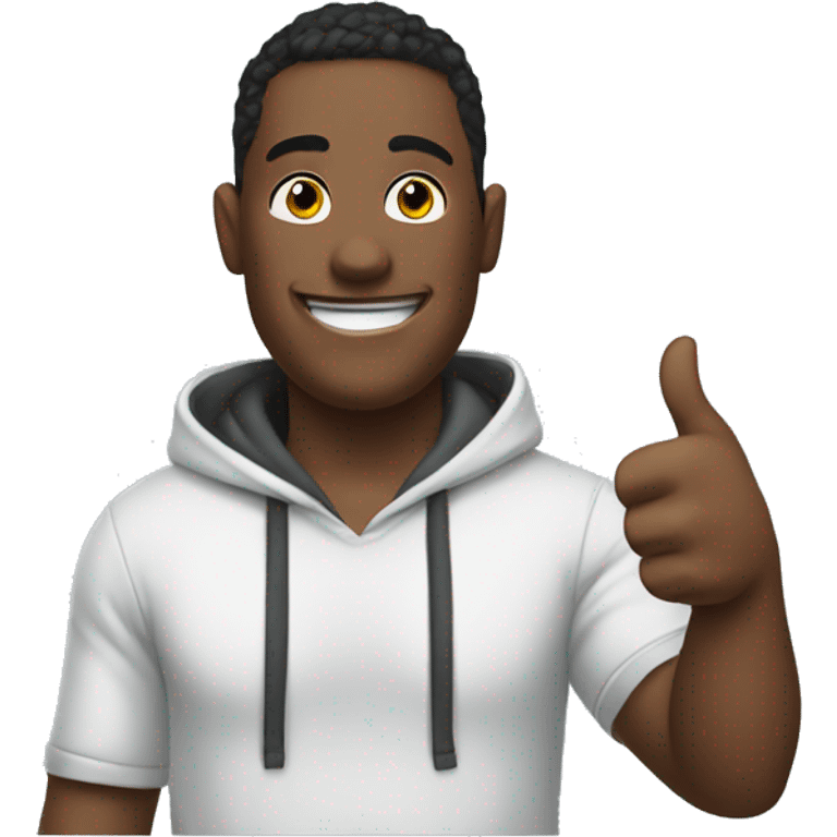 Man happy with thumbs up with a hoodie  emoji