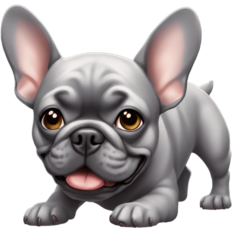 Grey French bulldog  emoji