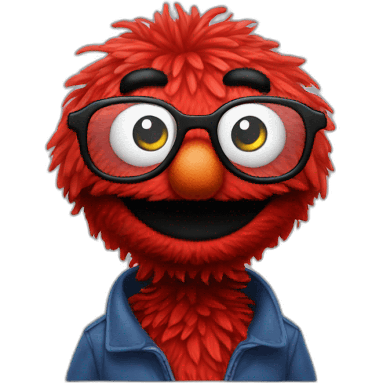 smart elmo with glasses emoji