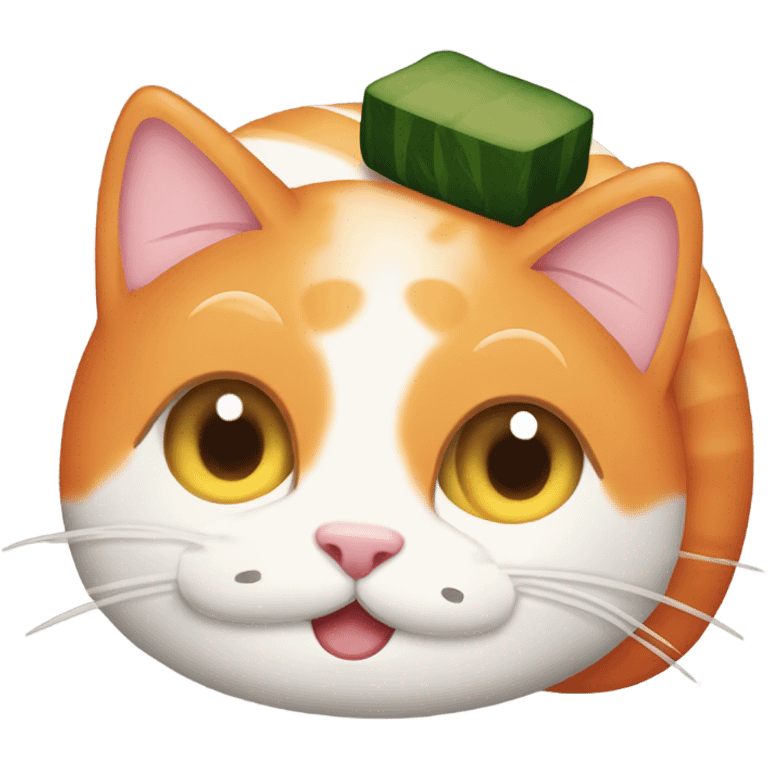 Sushi with a cat on top emoji