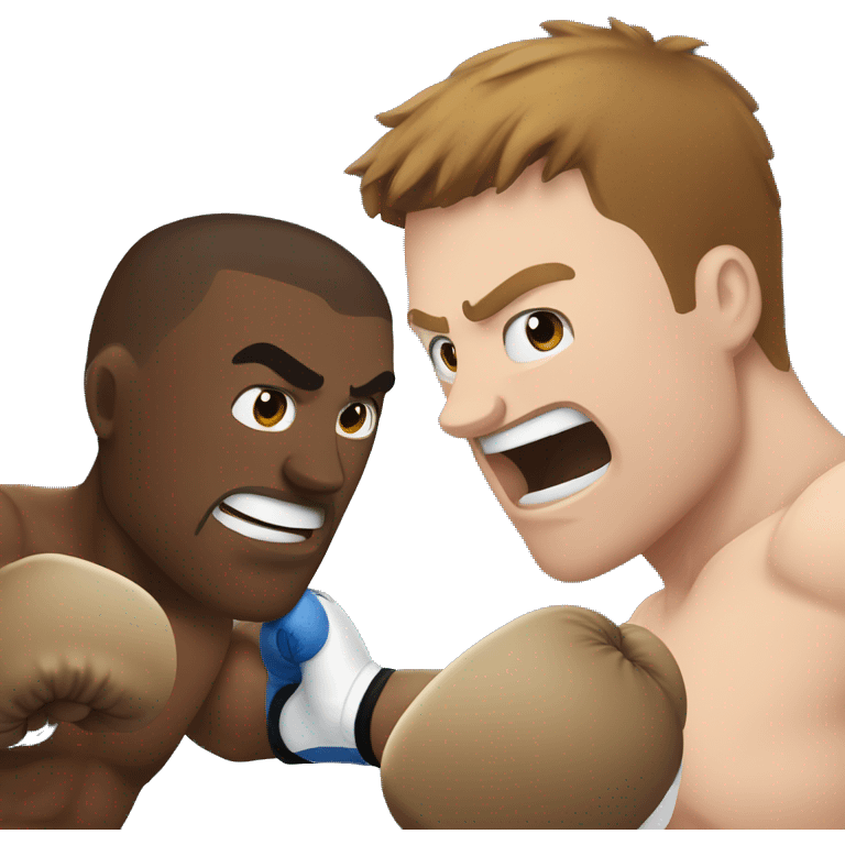 White guy with brown hair getting punched by a boxer emoji