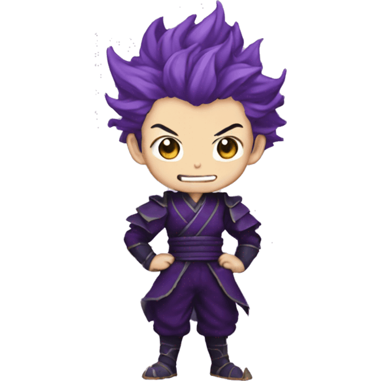 Demon tanjiro with purple head and background emoji