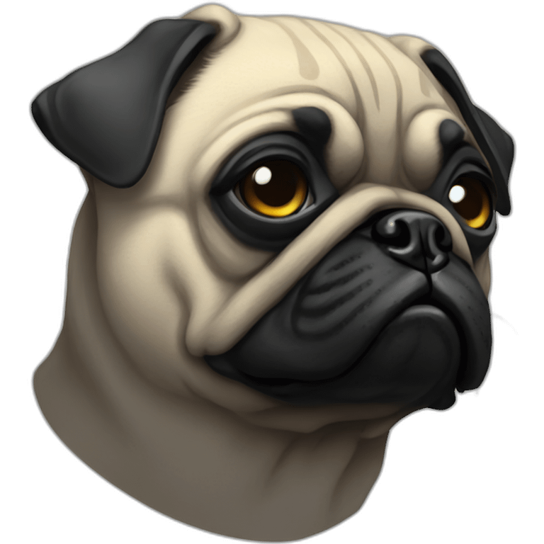 A cyberpunk pug emoji