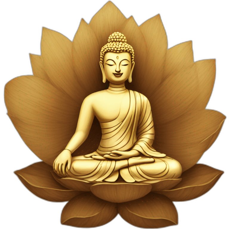 wooden buddha on the lotus emoji