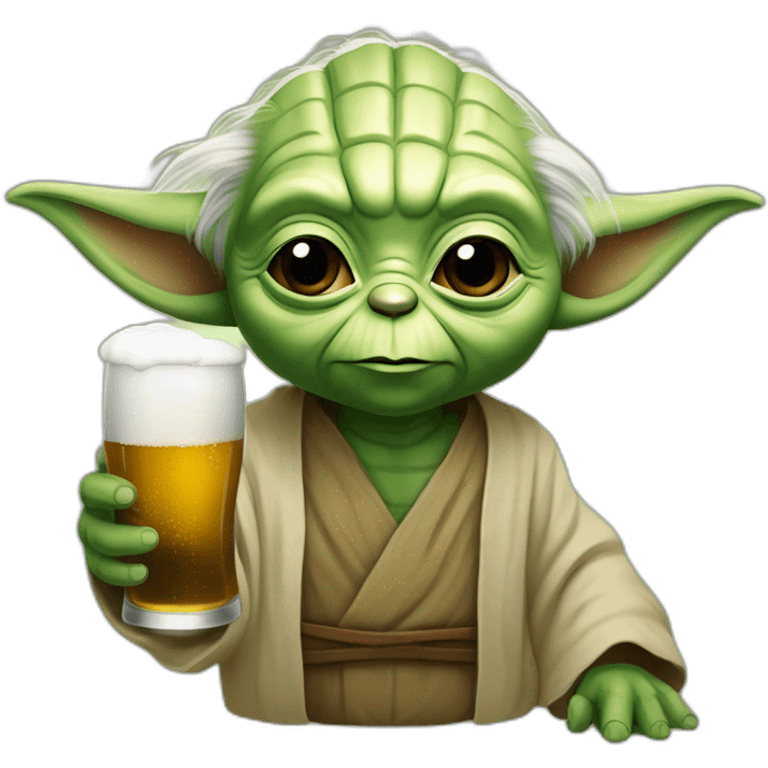 Yoda qui boit de la bière emoji